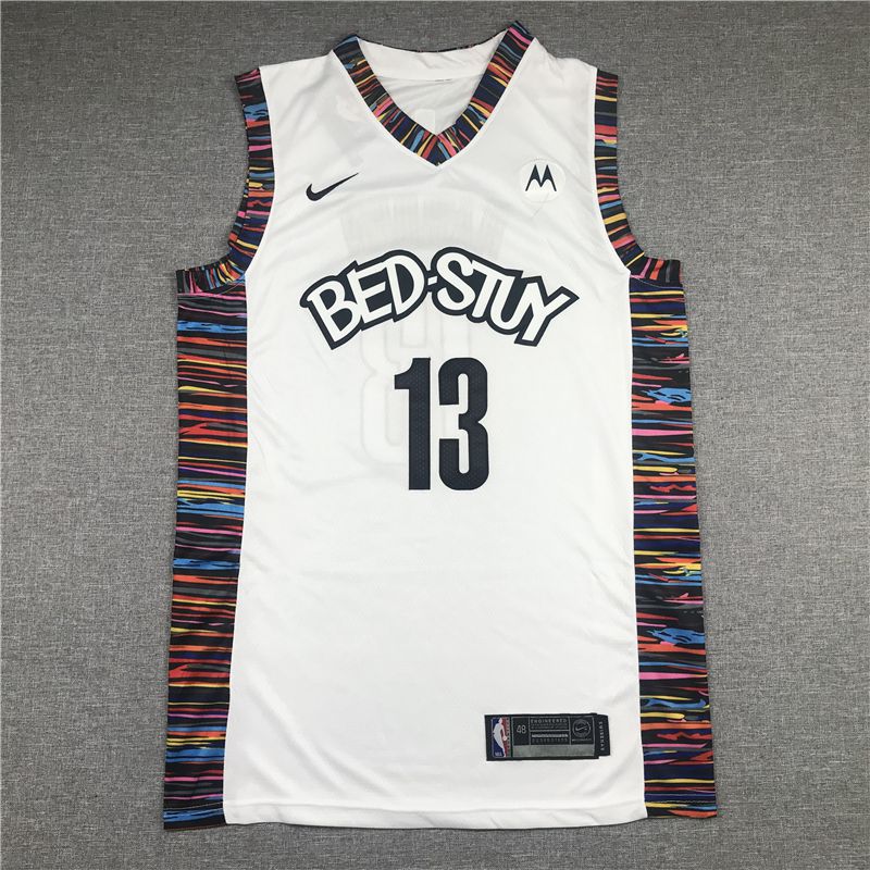 Men Brooklyn Nets 13 Harden White City Edition 2021 Game Nike NBA Jersey